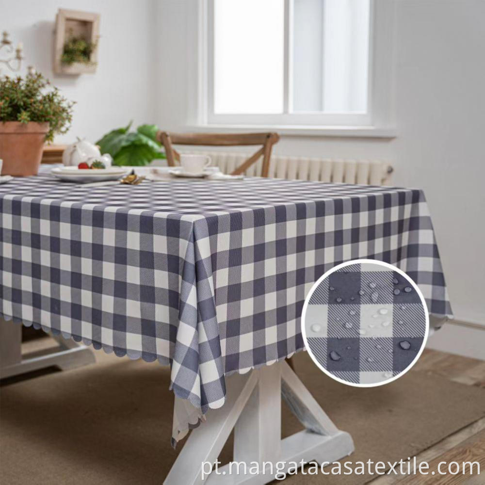 Grey Gingham Tablecloth